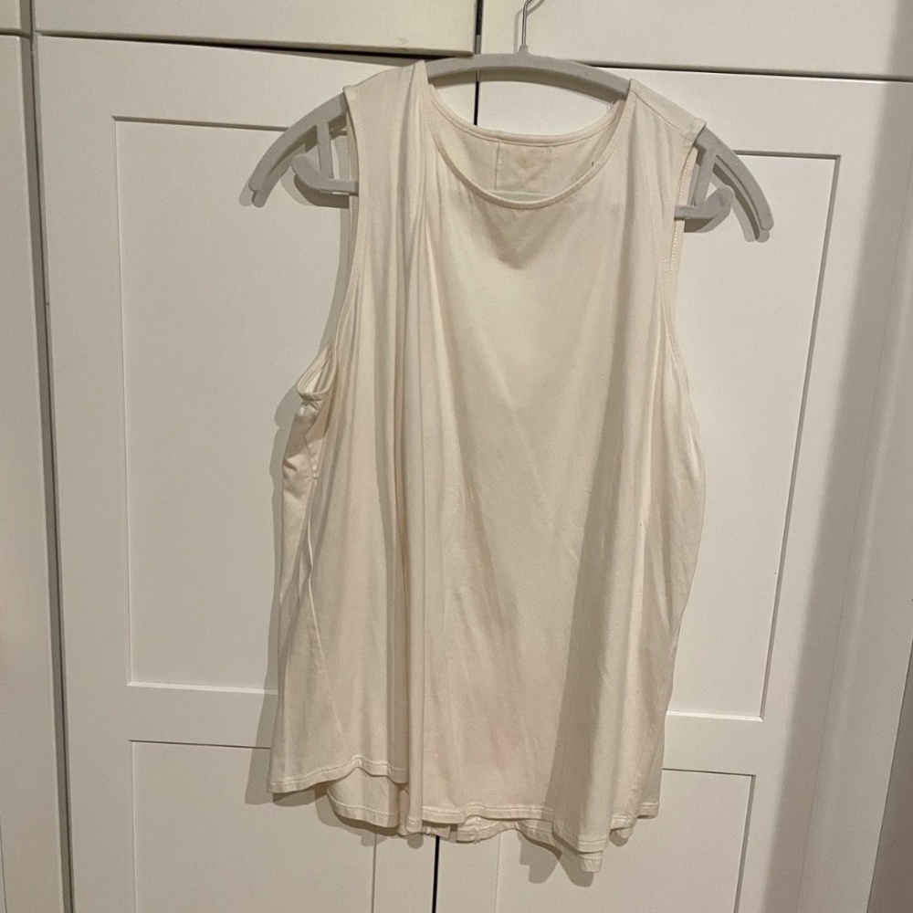 NWT Size Large J.Jill Luxe Supima Sleeveless Cream-color Tunic Stretch Top
